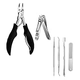 Lurrose 1 Set Nagelschnipper Set Edelstahl Zehennagel Clippers Große Mund Nagelschneider Nagelfeile Eingewachsene Maniküre Zubehö