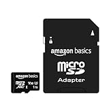 Amazon Basics - microSDXC-Speicherkarte, 1 TB mit großem Adapter, A2, U3, lesegeschwindigkeit von bis zu 100 Mbit/