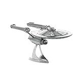 Fascinations MMS280 - Metal Earth 502670 - Star Trek Starship Enterprise NCC-1701, lasergeschnittener 3D-Konstruktionsbausatz, 2 Metallplatinen, ab 14 J