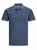 JACK & JONES Herren JJEWASHED Polo SS NOOS Polohemd, Navy Blazer, XL