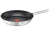 Tefal A43554 Induktion 24cm, Edelstahl Antihaftbeschichtung, Induktionsherd geeignet, Antihaft Bratpfanne, Genieteter ergonomischer Edelstahlgriff, mit eine Pfanneneinlage aus Filz, Pfanne 24