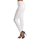 Jeanshosen Damen Frauen Casual Slim Solid Loch Lange Jeans Reißverschlüsse Sexy Skinny Pants Tägliche Hosen Bootcut Jeanshosen Jeans Vintage Hose mit Taschen Streetw