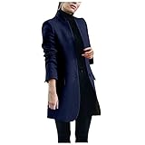 QIANSHION Mantel Damen Winter Damenjacke Damen Fleecejacke Damen Steppjacke Damen Steppmantel Marine XXL