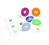 NFC Tag Sticker-Aufkleber 30 mm, 180 + 540 Byte, kompatibel mit allen nfc-fähigen Smartphones, 10 Stück bedruckt, optimal für Kontaktdaten/ Geräte-/ Profilsteuerung (Wlan, Bluetooth, SMS, Telefonanruf per NFC),NXP NFC Chip