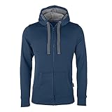 HRM Herren Hooded Jacket, denim, Gr. 4XL I Premium Kapuzenjacke Herren mit Kontrast-Innenfutter I Basic Hoodie mit Reißverschluss I Zip Hoodie I Hochwertige & nachhaltige Herren-Bekleidung