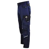 Hans Schäfer Workwear HSW Professional – Lange Arbeitshose für Herren – Modische und leichte Bundhose mit Knietaschen – Strapazierbar und qualitativ – Navy, 60