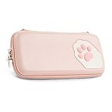 Geekshare Pink Cute Cat Paw Case für Nintendo Switch - Tragbare Hardshell Slim Travel-Tragetasche für Switch Console und Spielzubehör - EIN Abnehmbarer Armband (Pink)