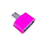 Micro USB auf USB Adapter, Micro USB OTG auf USB 2.0 Adapter Micro USB Stecker auf USB Buchse Adapter USB On The Go Adapter für Samsung S7 S6 Edge S4 S3, LG G4, Android Tablets Pink