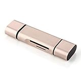 LISUONG BCXP AYDC 3 in 1 Typ-C&Micro USB &USB 2.0 3 Ports SD/TF-Kartenleser für OTG-fähige Smartphones/PC(Gold) (Color : Gold)