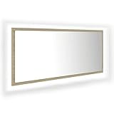 Festnight LED-Badspiegel Badezimmer Wandspiegel Badspiegel Lichtspiegel Spiegelwand Badezimmerspiegel Wandspiegel Wohnzimmer Wanddeko Spiegel Sonoma-Eiche 100x8,5x37 cm Spanp