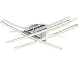 B.K.Licht I geschwungene LED-Deckenleuchte I 3 flammig I schwenkbar I moderne Deckenlampe I inkl. 3 x 8W 800lm LED Platine I 3000K warmweiß I Chrom I IP20