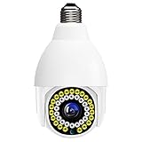 E27 Glühbirnenkamera, Wifi IP-Kamera 39 Leds 1080P Nachtsicht Zwei-Wege-Audio-Video-Überwachung 360°-Panorama-Bewegungserkennungs-S