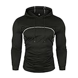 Pajiay Sweatshirts Herren Slim Fit Frühling und Herbst Lässig Mode Kordelzug Stretch Atmungsaktiv Laufen Training Herren Hoodie Regular Fit Basic H
