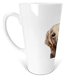 Latte Macchiato Becher Kaffeebecher aus Keramik mit Fotodruck - 450ml - Motiv: Golden Retriever |002