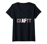 Damen Crafting ist mein Cardio Funny Craftsman Team Ich bin CRAFTY AF T-Shirt mit V