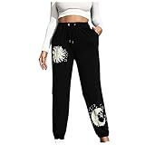 BaZhaHei Mode Damen Druck Elastisch Lose Freizeithose Jogginghose Weich und Bequem Yogahosen Breite Beinhosen Pluderhose Hosenhose Sporthose für Yoga-Training mit T