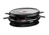 Tefal RE3200 Store'In Raclette | 1050 Watt | Raclette, Grill und Crêpe | 8 Pfännchen | Verstauen im Gerät | Antihaftbeschichtung | spülmaschinengeeignet | Schw