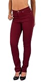 ESRA Damen Jeans Hose Jeanshose Damen Hochbund Straight-Fit gerader Schnitt High Waist Hose bis Übergröße G1300