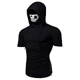Yowablo Herren Poloshirt Polohemd Stehkragenshirt Kurzarmshirt Funktionsshirt Sportshirt Fitness Shirt Tee T-Shirt Sporthemd Trainingsshirt Sportswear T-Shirt (L,1Schwarz)