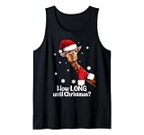 Weihnachtsmannmütze mit Giraffen-Motiv, Aufschrift 'How Long Until Xmas?' Tank Top
