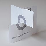 10 Hochzeitskarten: Wir haben geheiratet! Karte zum Auseinanderziehen, aus wolkigem, starkem Transparentpapier, inkl. weißem Umschlag (Prestige) - zum Bedanken nach der Hochzeit (Idee und Gestaltung: Michael Marschall)