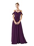 Damen Raglanärmel Brautjungfernkleider Falten Reich Taille Schatz Hals Spaghetti-Träger Chiffon Lang Partykleid Traub