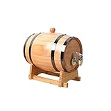 Generic Holzfass 3 Liter, Eichenfass mit Edelstahl Zapfhahn, Fass für Wein, Bier, Whisky, Bierspender Vintage Weinfass Mini Keg, Home Bar Dek