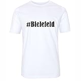 T-Shirt #Bielefeld Größe 4XL Farbe Weiss Druck schw