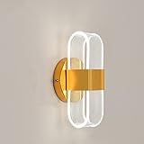 JYJZHX NXYJD Moderne goldene Wandlampe Wohnzimmer Schlafzimmer Nachttischlampe Badezimmer Schminktisch Led-Lamp