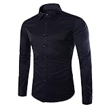 Buby Männer Einfarbig Lässig Einfache Langarm T-Shirt Revers Button Up Slim Fit Leichte Golf Polo Shirts Herren Formal Business Oxford Hemd Strickjacke Pullover Übergröße Herbst Komfort Tops H