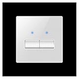 GAXQFEI 86 Schalter Aus Gehärtetem Glas Weiß Selbstrückstellender Drucktastenschalter Panel Nordic Simple Indoor Light Fixture Single Oder Double Control Switch/2 Gang 1 Weg