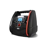 AEG Tragbare 12V Energiestation Auto Starthilfe, Powerstation mit Luftkompressor, 220V Spannungswandler, Steckdose,mit 4 USB