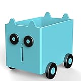 Chostky Spielzeugkiste Aufbewahrung Kinderspielzeug Aufbewahrungsbox 60*50*40cm Kid Boxen mit Rädern Cartoon kiste aus zum Organisieren von Spielzeug Kleidung für Kinderzimmer Spielzimmer (Blau)