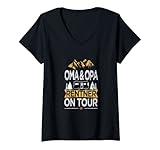 Damen Opa und Oma Rentner On Tour T Shirt Camping Wohnmobil Van T-Shirt mit V