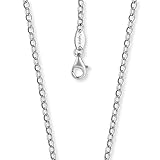 Engelsrufer - schlichte Halskette, Ankerkette ohne Anhänger aus 925 Sterlingsilber, einfache stabile Silber Kette für Frauen mit Karabinerverschluss, Silberschmuck Kette nick