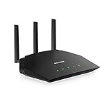 NETGEAR RAX10 WiFi 6 Router AX1800 (4 Streams mit bis zu 1,8 GBit/s, Nighthawk WLAN Router Abdeckung bis zu 100 m², kompatibel mit iPhone 12/13 oder Samsung S20/S21)