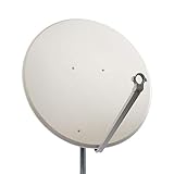 PremiumX PXS100 Satellitenschüssel 100cm Stahl Hellgrau Satellitenantenne SAT Spiegel mit LNB Tragarm und Masthalterung