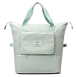 Faltbare Reisetasche Groß mit Kapazität, Sporttasche für Mit festem Gurt,Schulter Übernacht Umhängetasche mit Nasstasche,leichte wasserdichte Handtaschen Schulter für Urlaub und Sp