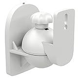 deleyCON 4X Universal Lautsprecher Wandhalterung Halterung Boxen Halter Schwenkbar + Neigbar bis 3,5Kg Deckenmontage + Wandmontage - Weiß