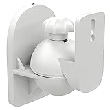 deleyCON 4X Universal Lautsprecher Wandhalterung Halterung Boxen Halter Schwenkbar + Neigbar bis 3,5Kg Deckenmontage + Wandmontage - Weiß