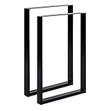 2X TISCHKUFEN | Gestell | Schwarz, Industrial, Gold Anthrazit & Weiß | alle Größen | DIY Esstisch, Tischgestell, Tischbeine, Bank (B80 x H72 cm, Schwarz)