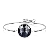Armband, Edelstahl Bracelet Armreif Schmuck Geschenk Poliert Mode Geschenkbox Stil Männer Armband Frauen Armband Black Night Angel Wing