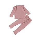 LROSEY Baby Mädchen Kleidung Set Langarm Romper Sweatshirt Pullover + Hose Pants Kleinkinder Overall Babykleidung Set Herbst Winter Neugeborene Clothes Casual Outfits Herbst Sommer O