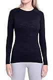 TCA SuperThermal Baselayer Damen Laufshirt/Funktionsshirt - Langarm - Black Combat (Schwarz), XS