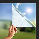 MARAPON® Spiegelfolie Fenster Sichtschutz [60x200 cm] inkl. eBook vom Profi - Fensterfolie von innen durchsichtig von aussen Blickdicht - Sonnenschutzfolie Fenster innen & außen - STATISCH HAFTEND