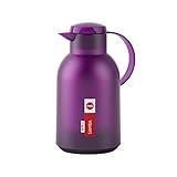 Emsa N40118 Samba Isolierkanne |1,5 Liter | Quick Press Verschluss | 12h heiß und 24h kalt | Transluzent/Auberg