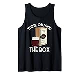 Denken Sie über den Tellerrand hinaus Wein Lustiger Weinliebhaber Tank Top