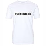 T-Shirt #Unterhaching Größe L Farbe Weiss Druck schw
