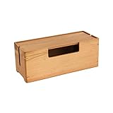 Kabelmanagementbox Holz Cord Organizer Box Desktop Tidy Power Strip Anti Staub Box Kabel Organizer für Kabel und Kabelführung, Überspannungsschutz und Kindersicherheit Kabel Organizer Box