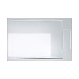 doporro Duschtasse Duschwanne Geoma04W 80x120x4 flach Mineralguss rechteckig Weiß auch für ebenerdige Dusche geeig
